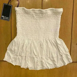 Women’s tube top Ruffle white NEW Michael Lauren medium